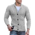 thumbnail image 5 of Mens Cable Knit Cardigan Sweater Shawl Collar Loose Fit Long Sleeve Casual Cardigans, 5 of 5