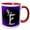 Red/White, variant on 3drose, Letter E, 11oz Two-tone Black Mug