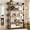 Rustic Brown, variant on Aheaplus 5-Tier Tall Open Bookshelf, 31.5" Modern Display Bookcase with Top Edge and Pipe Metal Frame,  Standing Book Shelves Metal Storage Rack for Living Room, Home Office, Black Oak