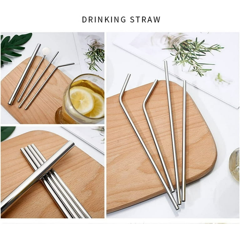 Stainless Steel Metal Wide Straw & Collapsible Straw Outdoor & Reusable  Straws