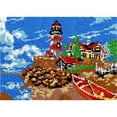 thumbnail image 1 of Rug Making Latch Hooking Kit | Lighthouse scenery (5 sizes available), 1 of 9