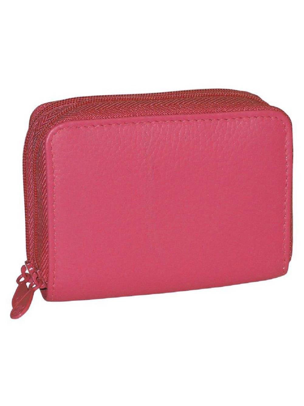 Ladies Buxton Wizard Leather Credit Card ID Wallet,Hot Pink