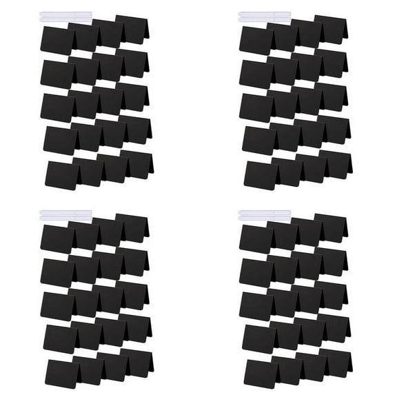 80 Pieces Mini Chalkboard Signs A-Shaped Chalkboard Tables Buffet Tags PVC Erasable Blackboards with White Chalk Markers