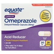 Equate Omeprazole Delayed-Release Acid Reducer Capsules, 20 mg, 28 Count