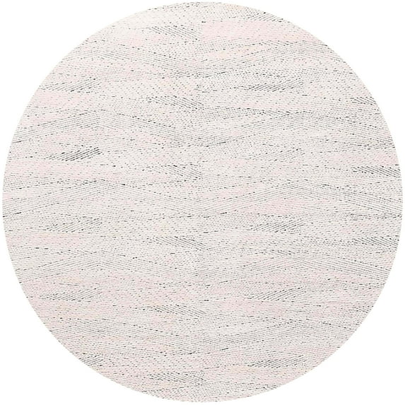 Ahgly Company Machine Washable Indoor Round Industrial Modern Beige Area Rugs, 7' Round