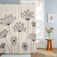 thumbnail image 4 of Shower Curtain Black Dandelion Shower Curtains for Bathroom Decor, Waterproof Polyester Shower Curtain Set with Hooks, Standard Size 72" x 72" Beige, 4 of 9