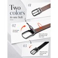thumbnail image 5 of Punplita Men's Leather Dress Belt, Two Colors in One Black & Brown, Classic Prong Buckle, 5 of 6