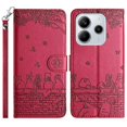thumbnail image 1 of For Xiaomi Redmi Note 14 4G (163.25mm) Case with Wrist Strap Leather Phone Cover Wall Cats Pattern -, 1 of 5