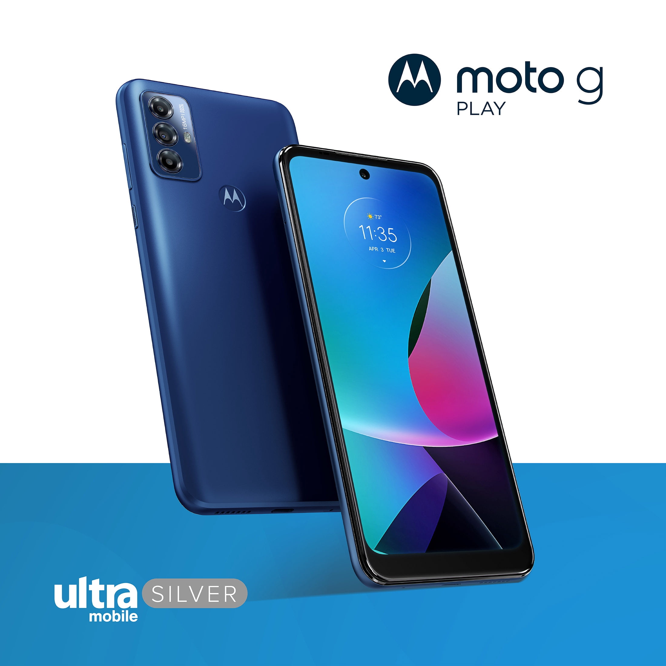 ​​Ultra Mobile Silver Motorola moto g play Smartphone + 7GB 30 Day Prepaid Wireless Plan - For Seniors 65+