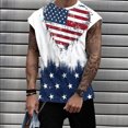 thumbnail image 2 of Cmfcve Men's Summer Plus Size Tank Tops Printing Pullover Gym Vests Sleeveless Round Neck Patriotic Waistcoat, 2 of 5