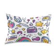 thumbnail image 7 of Yayeee Pillowcase Standard Size Set of 2 Satin Wrinkle Resistant Pillow Case, Purple Doodle Pattern, 7 of 7