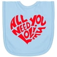thumbnail image 2 of Inktastic All You Need is Love Red Heart Shape Newborn Bib, 2 of 3