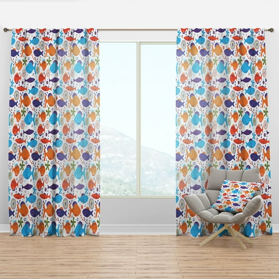 Designart 'Costal Life Form VII' Modern Curtain Panel