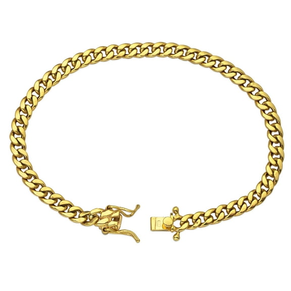 10k Yellow Gold 4.5mm Hollow Miami Cuban Bracelet (9")