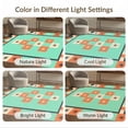 thumbnail image 7 of ODIKA 6'x9' Washable Area Rug Retro Bright Mint Tangerine Hopscotch Colorblock Design with Starburst Checkerboard for Dining Room, Under Table, Office Décor, Non-Slip Chair-Friendly, 7 of 7