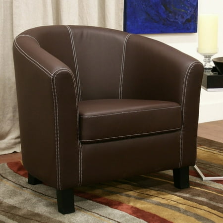 UPC 847321000063 product image for Elijah Dark Brown Faux Leather Modern Club Chair | upcitemdb.com
