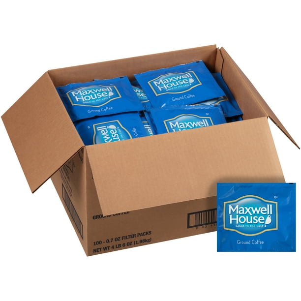 Maxwell House Ground Coffee Filter Packs, 100 ct Casepack