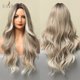thumbnail image 1 of EASIHAIR Ombre marrón claro rubio platino largo ondulado parte media peluca de pelo Cosplay Natural resistente al calor peluca sintética para mujeres Tan Jianjun unisex, 1 of 2