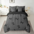 thumbnail image 2 of Manfei Princess Bow Knot Bedding Comforter Set 7pcs, Cute Bowtie King Bedding Sets for Girls, Black Bow Ribbon Bed Sheets, Super Cozy Room Decor, 2 of 8