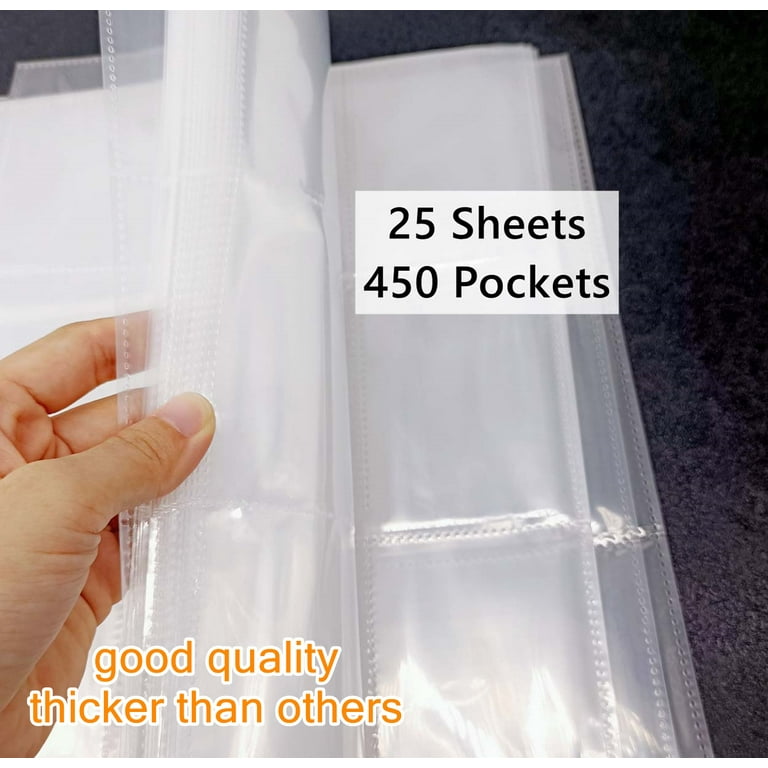 card binder sleeves walmart Amazon.com : ABLY 540 Pockets Double-Sided Trading Card Pages Sleeves  9-Pocket Clear Plastic Game Card Protectors for Skylanders, Pokemon,  Baseball Cards and More, Fit 3 Ring Binder (30 Pages) : Office Products