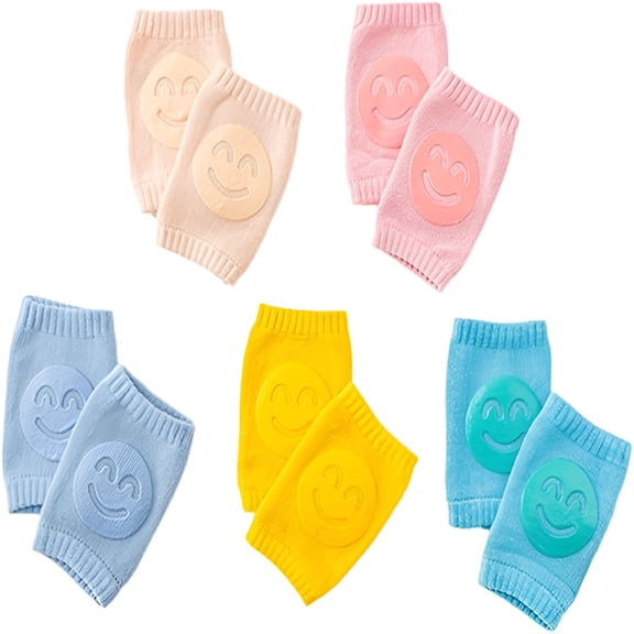 BESTSKY 5 Pairs Baby Crawling Anti-Slip Knee Protectors - Toddlers Knee Pads Gift For Infant