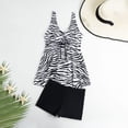 thumbnail image 4 of VBVC Women's 2 Piece Tropical Swimdress Tankini Sets , Ladies' Drawstring Waist Sleeveless Swim Top and Shorts , V Neck Modest Beach Bathing Suit For Women,White,S-2XL, 4 of 8