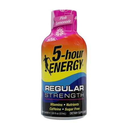5-hour ENERGY Shot, Regular Strength, Pink Lemonade, 1.93 oz, 2 Count