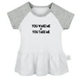 thumbnail image 1 of You Wake Me = You Take Me Funny Dresses For Baby, Newborn Babies Skirts, Infant Princess Dress, 0-24M Kids Graphic Clothes (Gray Raglan Dresses, 18-24 Months), 1 of 5