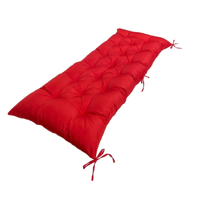Becaristey Coussin de Tapis de Banc Imperméable - Protection Solaire et Confortable pour Coussins de Chaise d'Extérieur d'Extérieur Coussin de Banc en Polyester Rouge 100*50*8CM