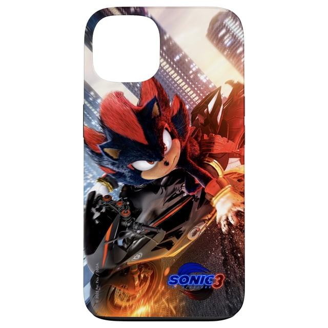 Funda para iPhone 13 de Sonic The Hedgehog con motocicleta de Shadow