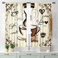 thumbnail image 3 of Coffee Kitchen Curtains, Rustic Vintage Coffee Theme Latte Cappuccino Cafe Beans Brown Blackout Farmhouse Country Small Window Treatments Drapery for Living Room Bedroom Dining Room, 55x39 Inch, 3 of 4