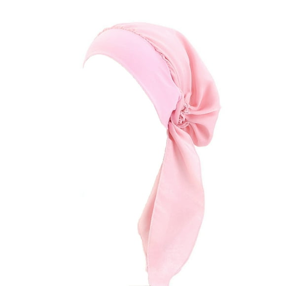 Women Head Scarf Fashionable Pre-Tied Practical Versatile Headwear Accessories for Daily Life Breathable Comfortable Wearing Headwrap Hair Accessory pink
