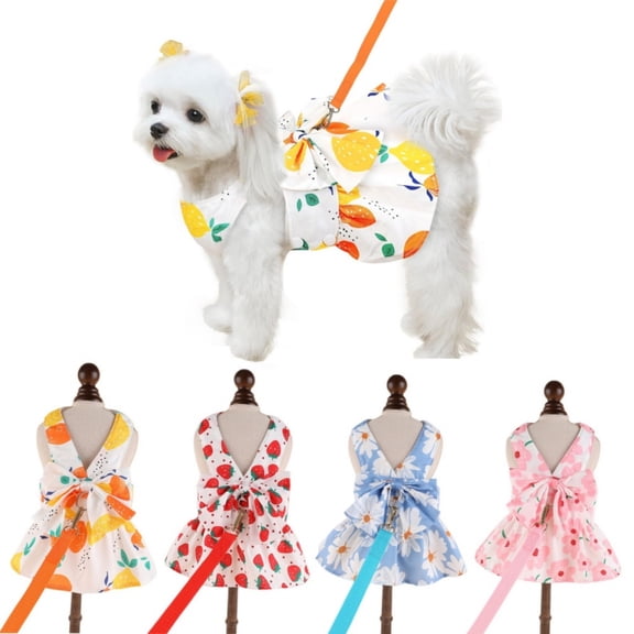 Newborn Brand Dog Dress Harness With Leash Set Pet Puppy Cat Vest Clothes