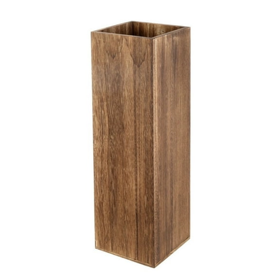 QIDITONG Vintage Wooden Umbrella Stand Large Capacity Umbrella Holder Rustic Entryway Umbrella Organizer Bucket Wood for Home Office Hotel