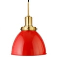 thumbnail image 2 of Evelyn&Zoe 12" Poppy Red/Brass Metal Pendant, 2 of 7