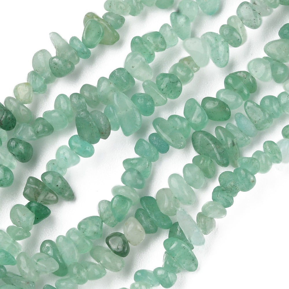 Natural Green Aventurine Beads Strands Chip 1.5~4.5x3~13x2.5~8mm Hole: 0.6mm 30.94~31.97 inch(78.6~81.2cm)