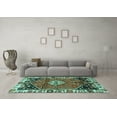 thumbnail image 3 of Ahgly Company Indoor Rectangle Persian Turquoise Blue Traditional Area Rugs, 6' x 9', 3 of 4