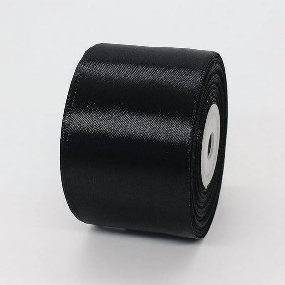 2 inch black Satin Ribbon 22m Solid Fabric Ribbons Roll for Gift Wrapping, Satin Weddings,Flower Bouquet, Invitations,Sewing,Party Decorations, Holiday Decorating and More