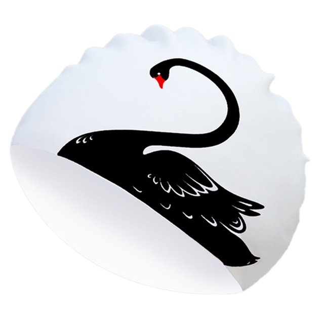 Gorro de natación de silicona para mujeres y hombres, gorro de natación de cisne, gorro de natación impermeable