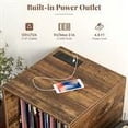 thumbnail image 3 of Kepooman Coffee Table, End Tables,Side End Table,Mid-century Record Player Stand with Power Outlet and Vinyl Divider-Rustic Brown, 3 of 10