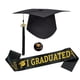 thumbnail image 2 of CaiYueKe Graduation Headband and Shoulder Straps for Congrats Grad Party Supplies Bachelor Cap Headband with Doctoral Hat Black Sash Satin Tassels Tiaras for Graduation Party Dress up Favor Photo, 2 of 4