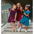 thumbnail image 4 of Little Girl Princess Aline Ruffle School Party Holiday Flower Girl Dress (K43D6) Burgundy 4, 4 of 4