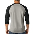 thumbnail image 4 of 3/4 Sleeve Shirt Men Button Henley Baseball T-Shirts Fall Casual Sport Athletic Jersey Tee Tops Gray 2XL, 4 of 7