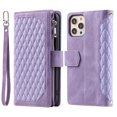 thumbnail image 3 of Feishell Crossbody Wallet Phone Case for Apple iPhone 12 Pro Max,Luxury PU Leather Magnetic Buckle Zipper Pocket Card Slots Flip Stand Protective Cover with Hand Strap & Shoulder Strap,Purple, 3 of 12