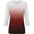 thumbnail image 5 of Aloohaidyvio 3/4 Sleeve Shirts for Women,Womens Trendy Tops 3/4 Sleeve Shirts Crew Neck Loose Casual Blouses Gradient Print T shirts, 5 of 5
