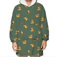 thumbnail image 1 of TheFound Couverture à Capuche Imprimé Animal de Dessin Animé Doublure Sherpa Sweat à Capuche, 1 of 6