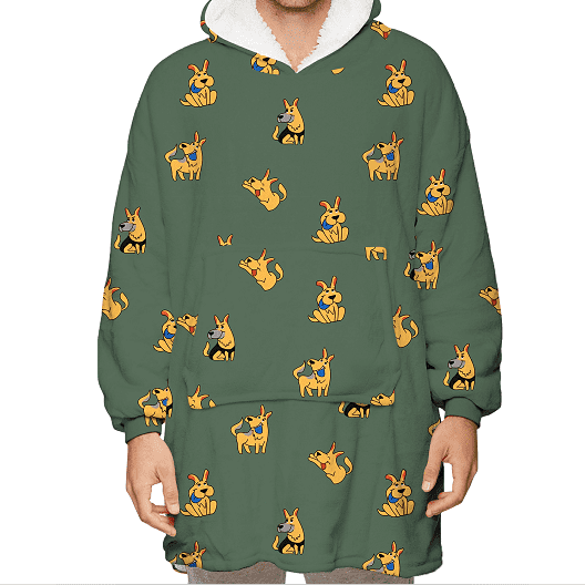 TheFound Couverture à Capuche Imprimé Animal de Dessin Animé Doublure Sherpa Sweat à Capuche