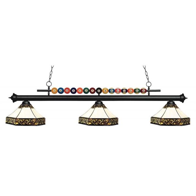 Z-Lite Shark 3 Light Billiard Light in Matte Black