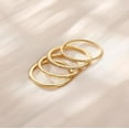 thumbnail image 5 of 14K Gold Plated 1.3mm Thin Stackable Rings for Women - Minimalist Non Tarnish Half Cubic Zirconia Band Rings - Dainty Trendy Statement Stacking Rings Set Size 6-10, 5 of 5