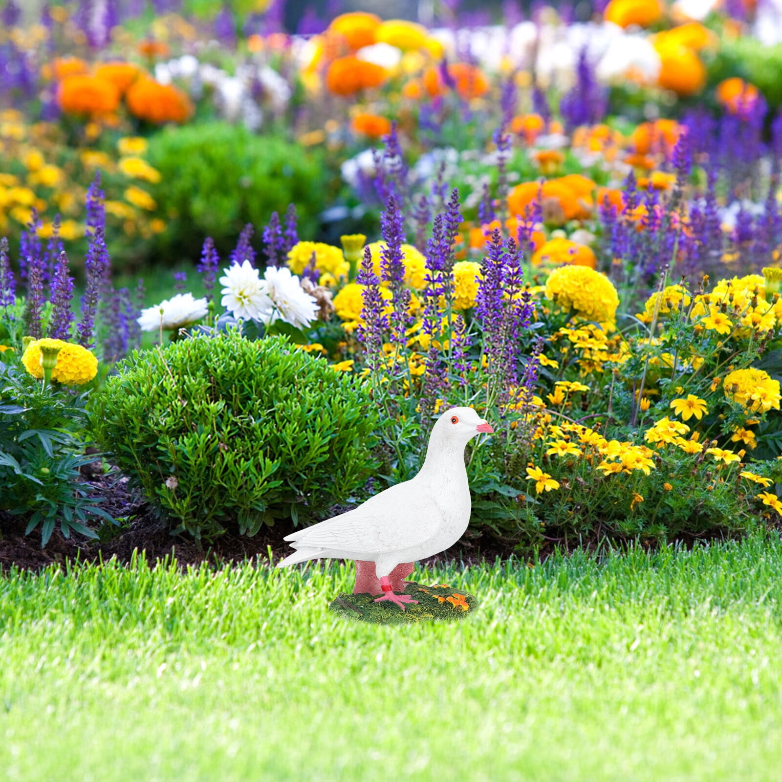 Garden Rabbit Statue Pigeon Decor Simulation Ornament Miniature Bird Sculpture